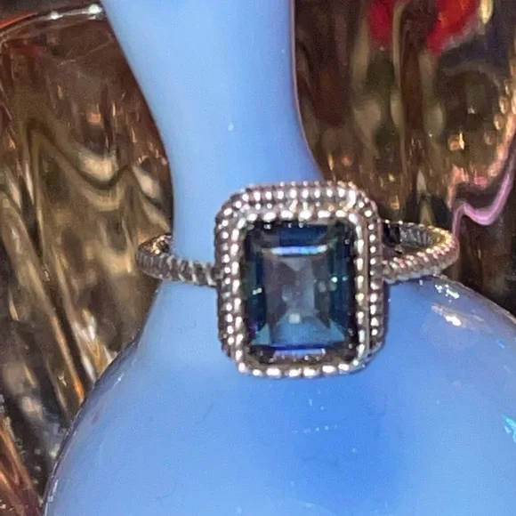 Rainbow Quartz Sterling Silver Ring 6.5
